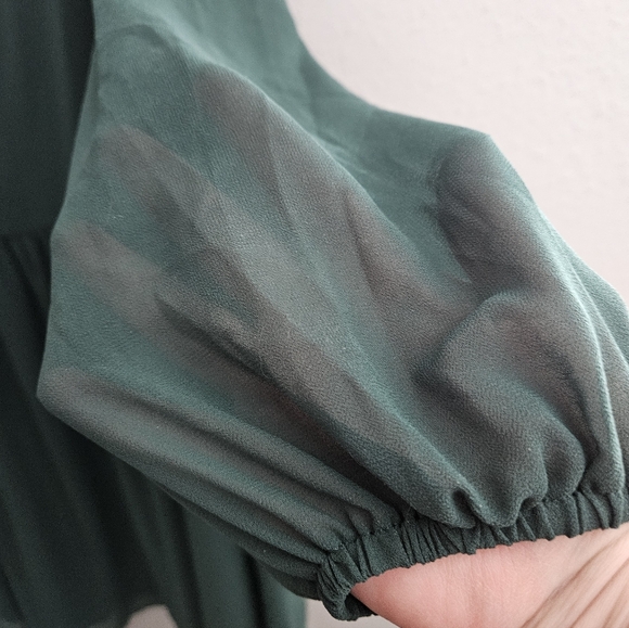 Shein Curve Chic Green V-Neck Dress - Picture 3 of 10